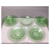 Assorted Uranium Green Depression Glass Dishes