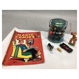 Comic Book, Jar of Marbles and More