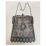 Whiting & Davis Vandyke Fringe Enamel Mesh Purse