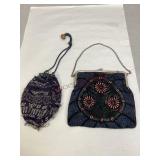 Two Antique Cloth & Beaded Purses