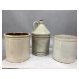 Vintage Stoneware Jug and Crocks