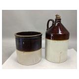 Vintage Stoneware Crock & Jug