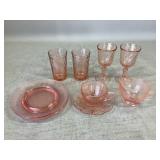 Depression Pink Glassware Set