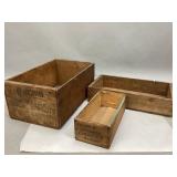 Three Wooden Advertising Boxes