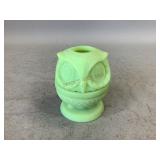 Fenton Frosted Uranium Owl Fairy Light