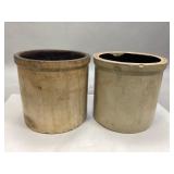 Two Antique Stoneware Crocks