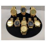 Nine Lindenwold Gold-Plated Watches