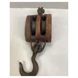 Antique Wooden Pulley