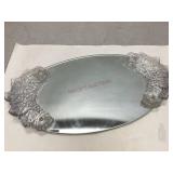 Vanity Tray with Mirrored Base & Glass Handles