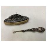 Antique Sterling Silver Nail Brush & Cuticle Tool