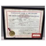 1958 Chicora Pa Odd Fellows Charter