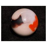 Opaque White Opalescent with Colored Swirls