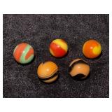 Akro Agate Prize Name Corkscrews with Colored Base