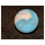 Ice Blue Swirl Glass Marble