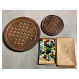 Marble Solitaire Boards and Akro Agate Marbles