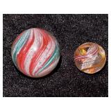 Onionskin with Mica & White Latticino German Swirl