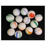 Opaque Base with Colored Swirls Marbles