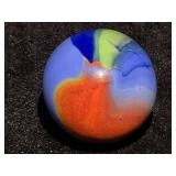 Large Blue Base with Colored Swirl Marble