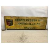 Oliver Hesselcesser Bros  Harrisville PA Wood Sign