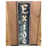 Exide Batteries Single Sided Metal Sign