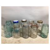 Assorted Vintage Glass Quart Jars