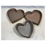Early Tin Heart Shaped Cake Pans