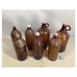 Vintage Brown Glass Clorox Bottles