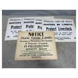 Early Cardboard Game Commission Signs