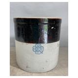Number 5 with Cobalt Clover Stoneware Crock