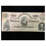 1864 Confederate States of America $100 Note
