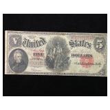 Series 1907 Red Seal $5 Woodchopper Note