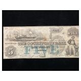 1853 The Cochituate Bank $5 Note Boston