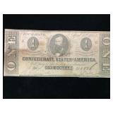 1863 Confederate States of America $1 Note