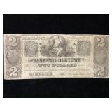 1841 Bank of Middletown, PA $2 Note
