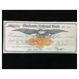 1874 Merchants National Bank Check NY