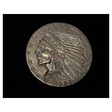 1925 Indian Head Gold Coin Series $2.5 Coin