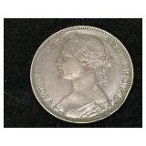 1884 Great Britain Bronze Bun Head One Penny