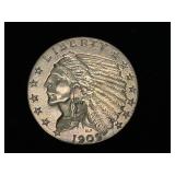 1909 Indian Head Gold Coin Series $2.5 Coin