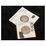 1875 CC & 1875 S Seated Liberty Dime