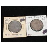 1837 and 1841 Hard Times Tokens