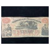 Farmers & Mechanics Bank Philadelphia $5 Note