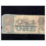 Obsolete Hudson River NJ Bank $1 Note