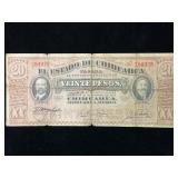 Series 1915 El Estado de Chihuahua 20 Pesos Note