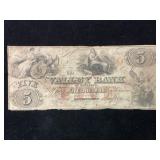 Obsolete Hagerstown Valley Bank MD $5 Note