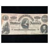 1864 Confederate States of America $100 Note