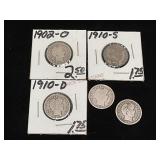 Assorted Barber Dimes