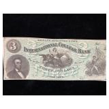 International College Bank of New York $3 Note
