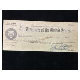 1934 Treasurer of the U.S. Knox PA Check