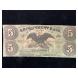 Obsolete Government Bank $5 Note