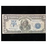 $5 Silver Certificate Indian Chief Note